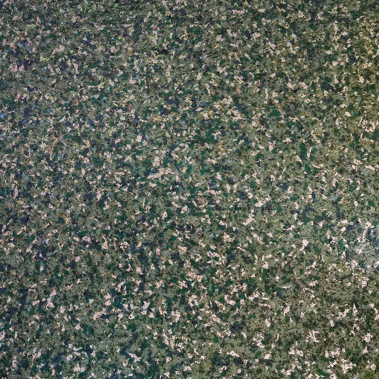 Close-up of decorative flake epoxy floor finish